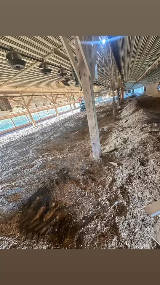 Interior of an agricultural barn where on-site work was performed
