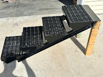 Close-up of fabricated steel step treads